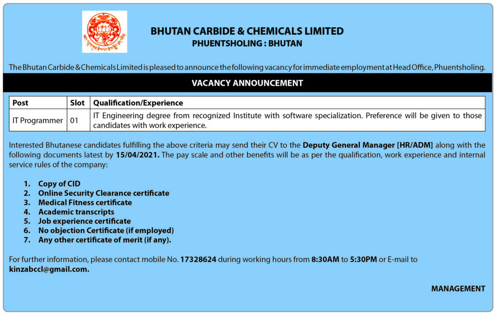 Bhutan Carbide & Chemicals Limited