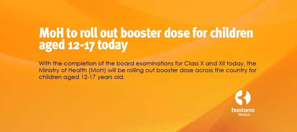 MoH to roll out booster dose for children aged 12-17 today