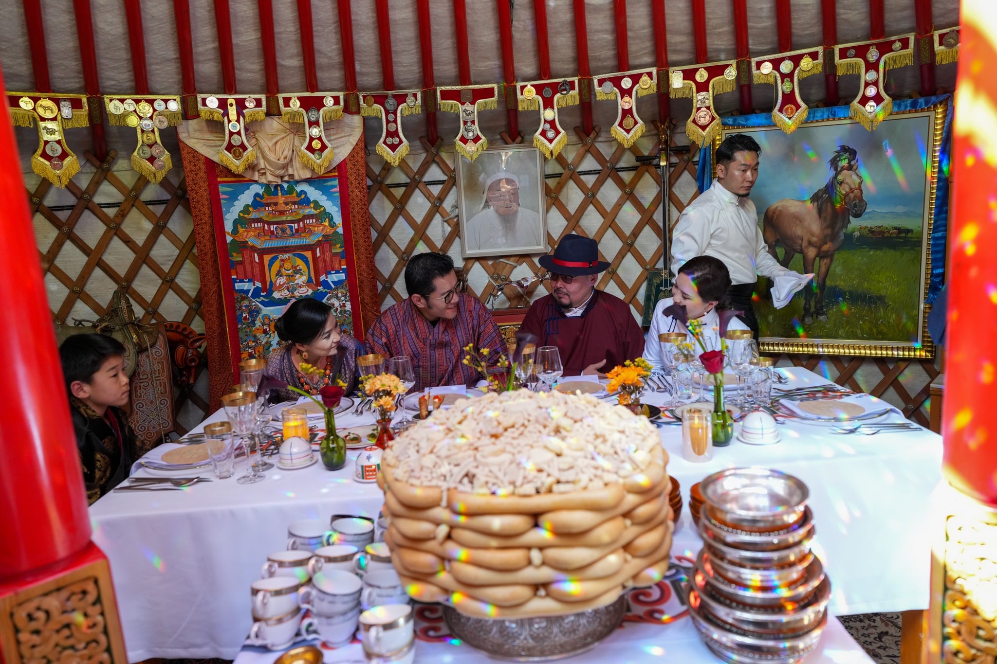 Their Majesties partake in Naadam festival