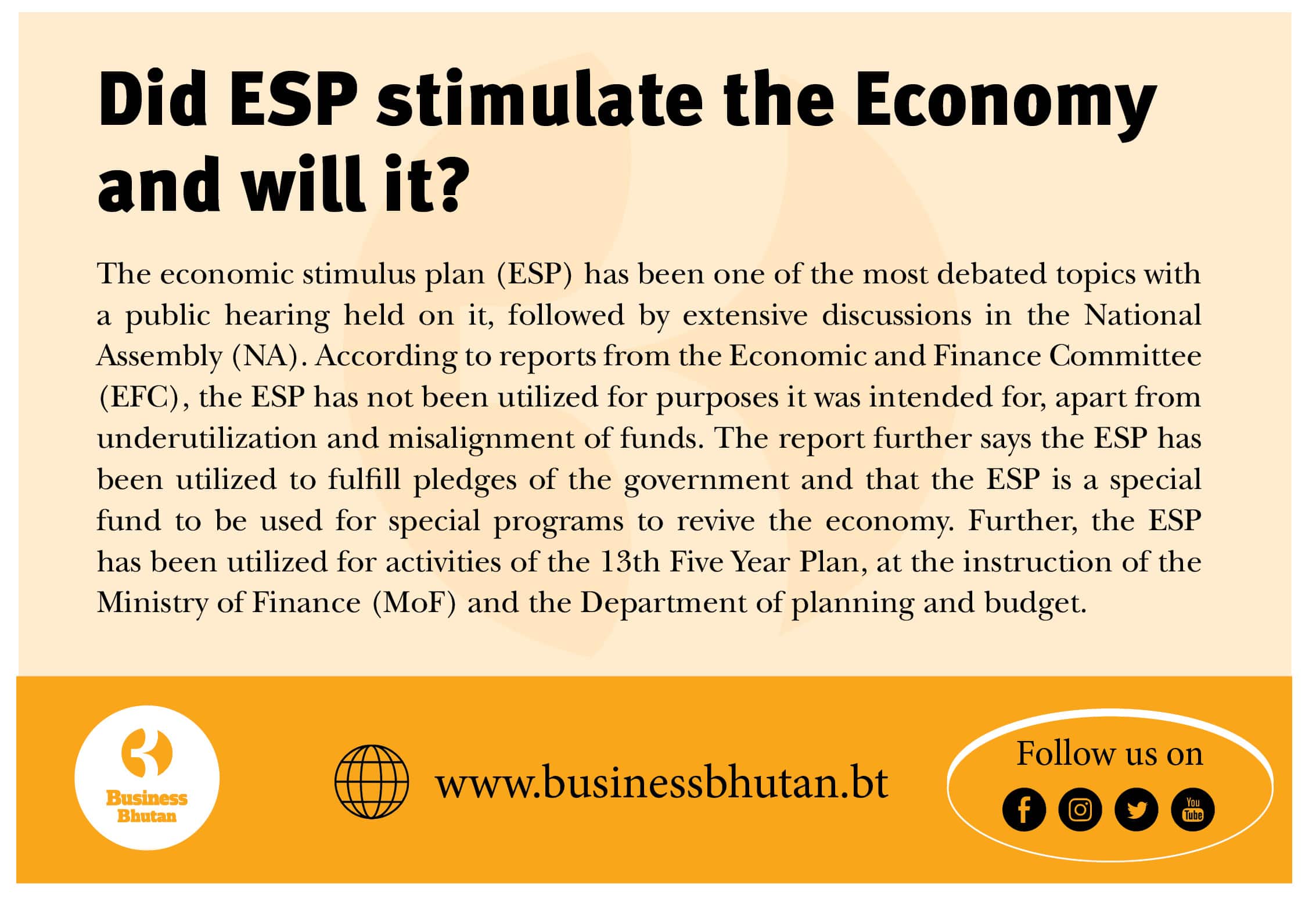 Did ESP stimulate the Economy and will it?