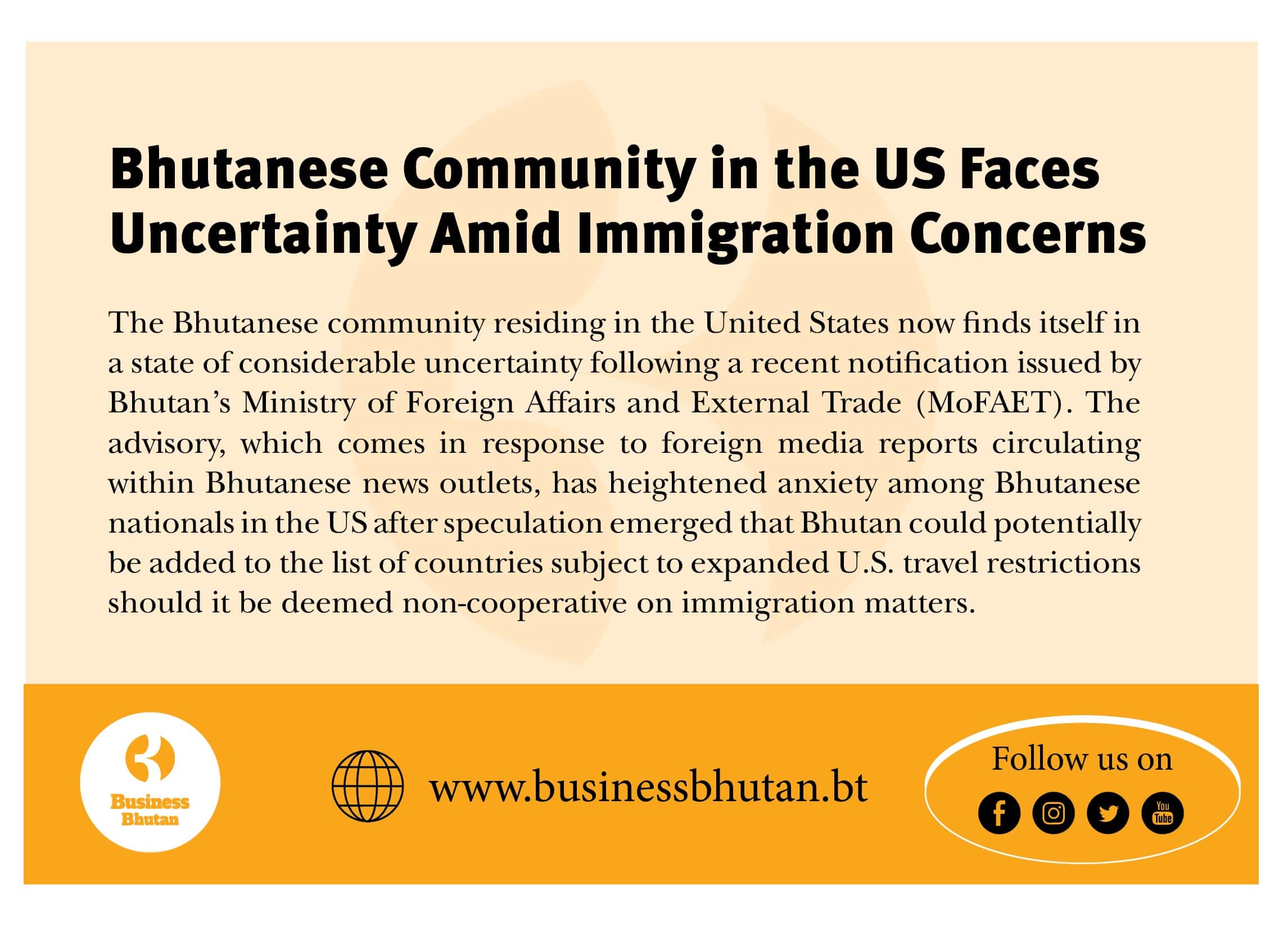 Bhutanese Community in the US Faces Uncertainty Amid Immigration Concerns Bhutanese Community in the US Faces Uncertainty Amid Immigration Concerns