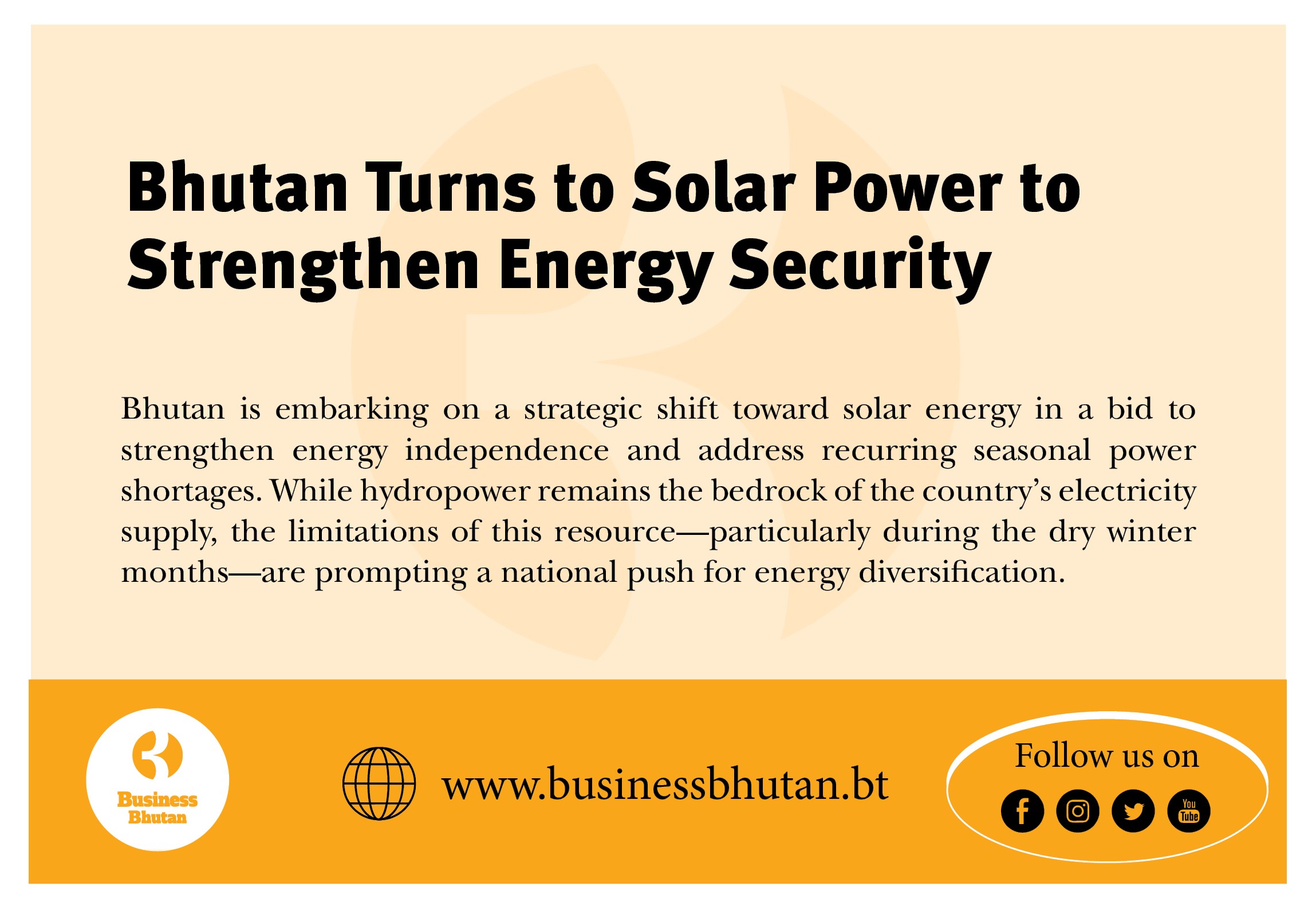 Bhutan Turns to Solar Power to Strengthen Energy Security Bhutan Turns to Solar Power to Strengthen Energy Security