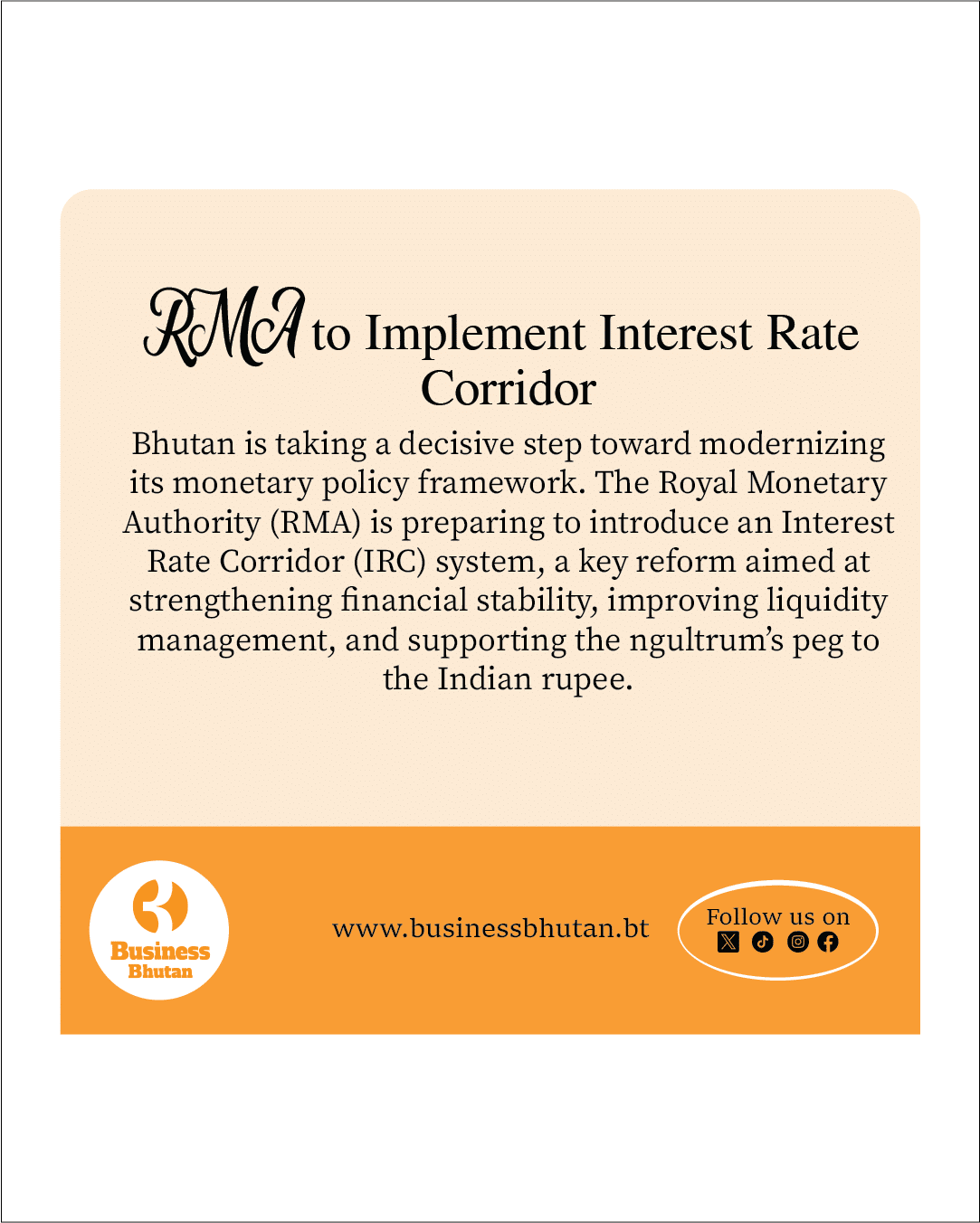 RMA to Implement Interest Rate Corridor