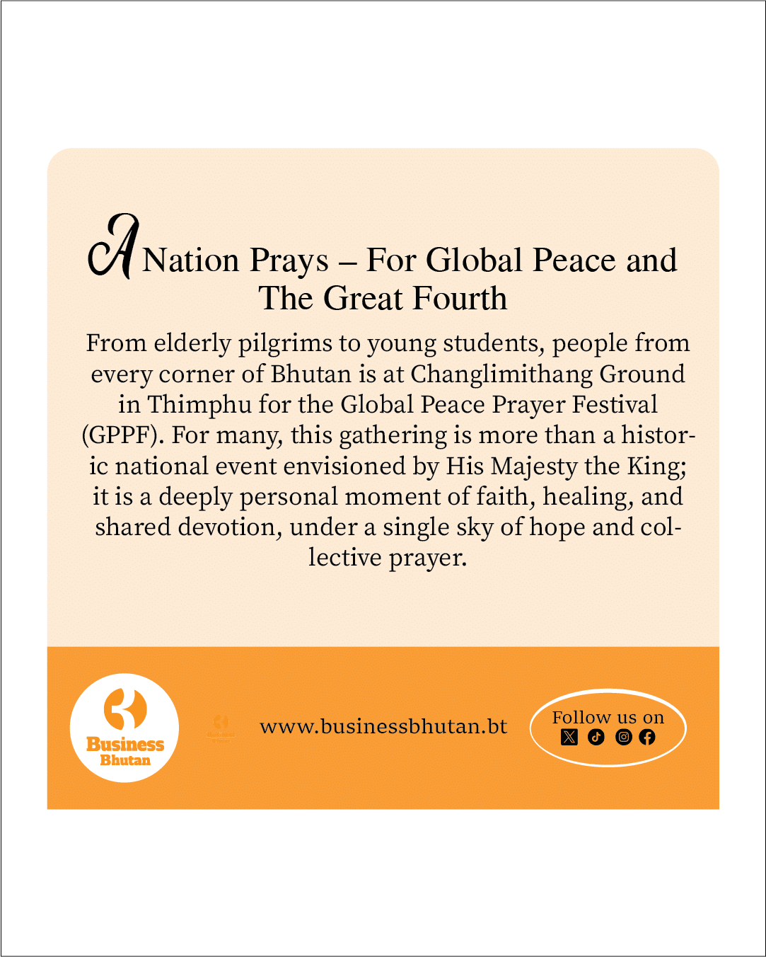 A Nation Prays – For Global Peace and  The Great Fourth