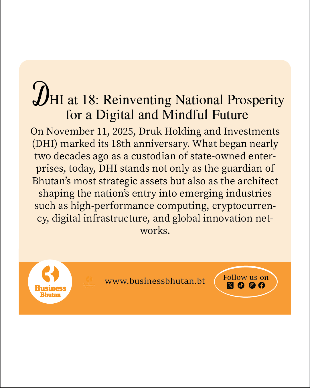 DHI at 18: Reinventing National Prosperity for a Digital and Mindful Future