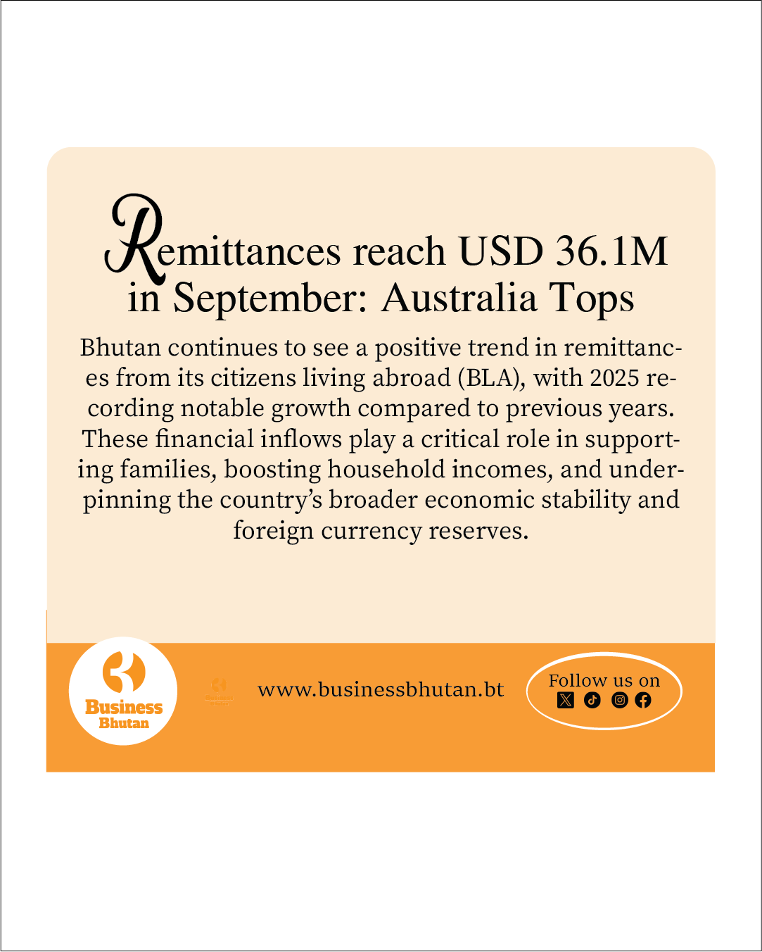 Remittances reach USD 36.1M in September: Australia Tops