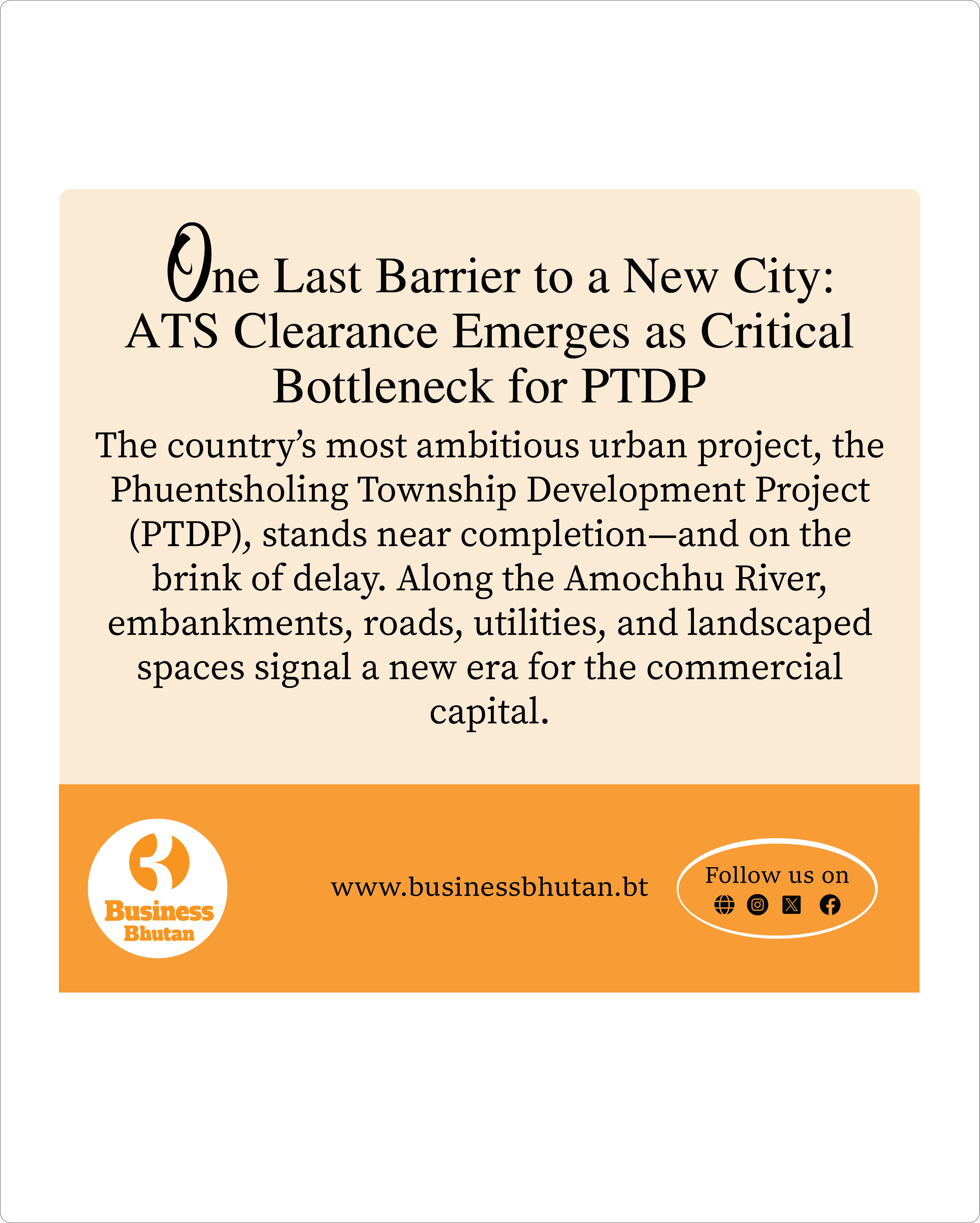 One Last Barrier to a New City: ATS Clearance Emerges as Critical Bottleneck for PTDP