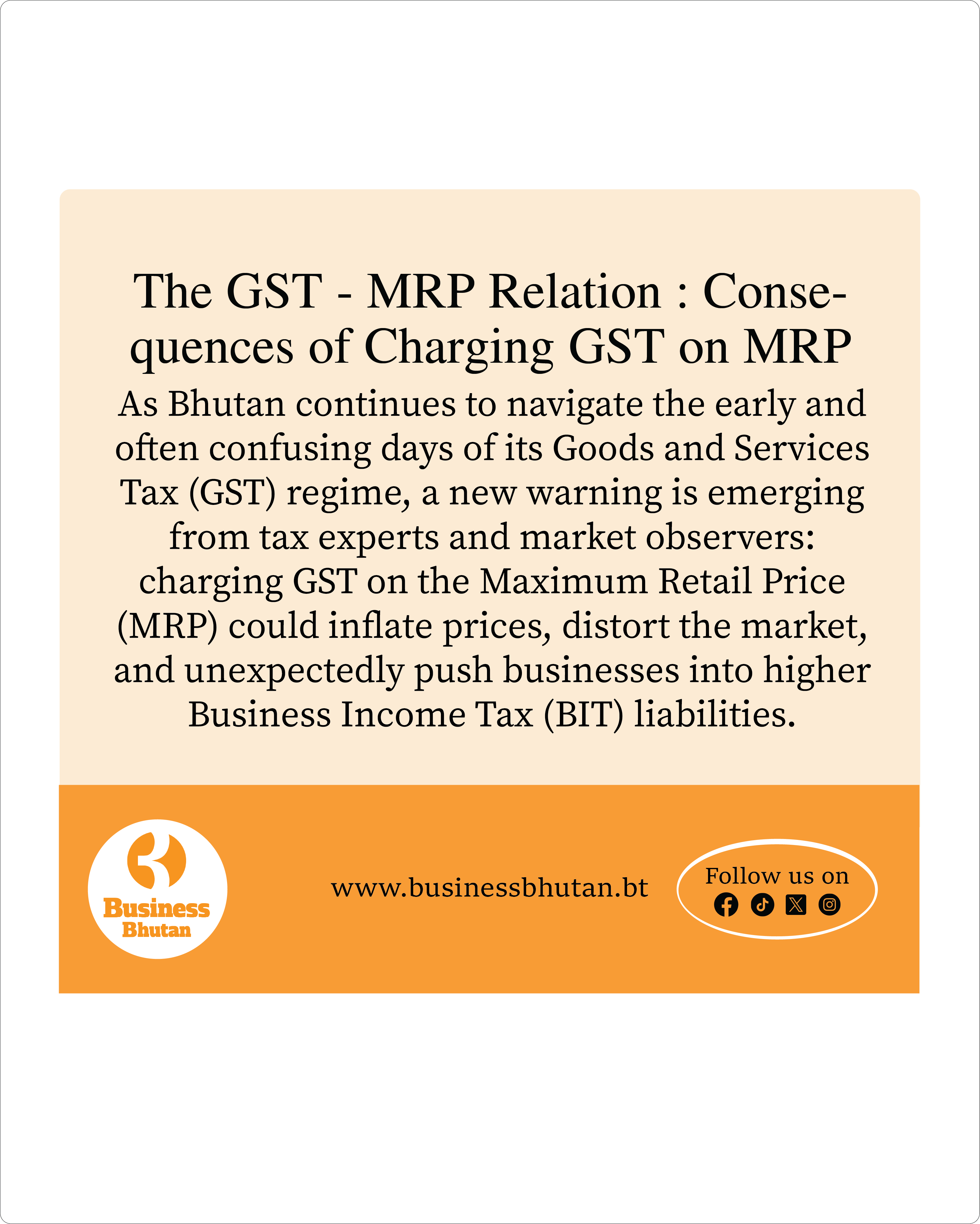 The GST - MRP Relation : Consequences of Charging GST on MRP The GST - MRP Relation : Consequences of Charging GST on MRP