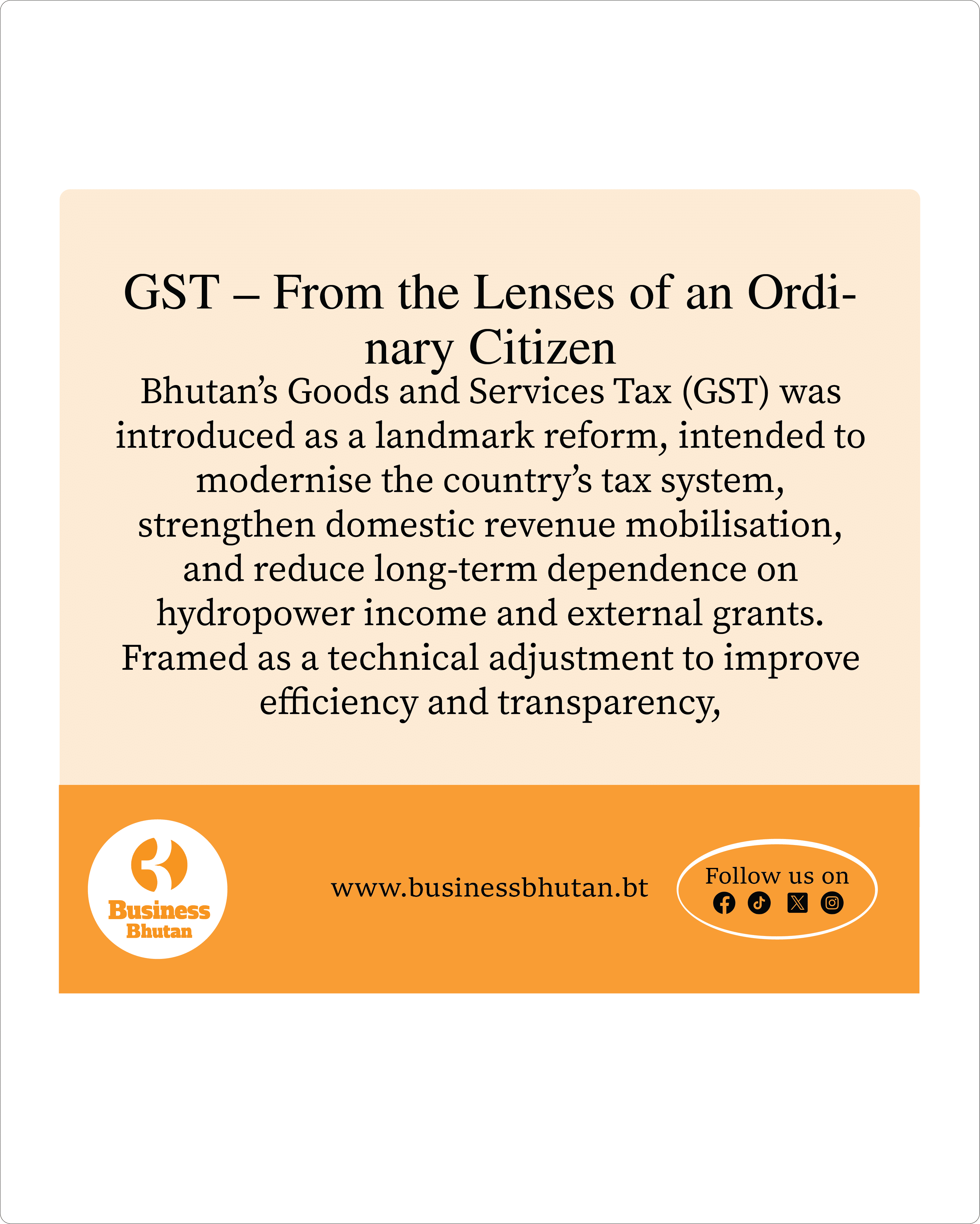 GST – From the Lenses of an Ordinary Citizen