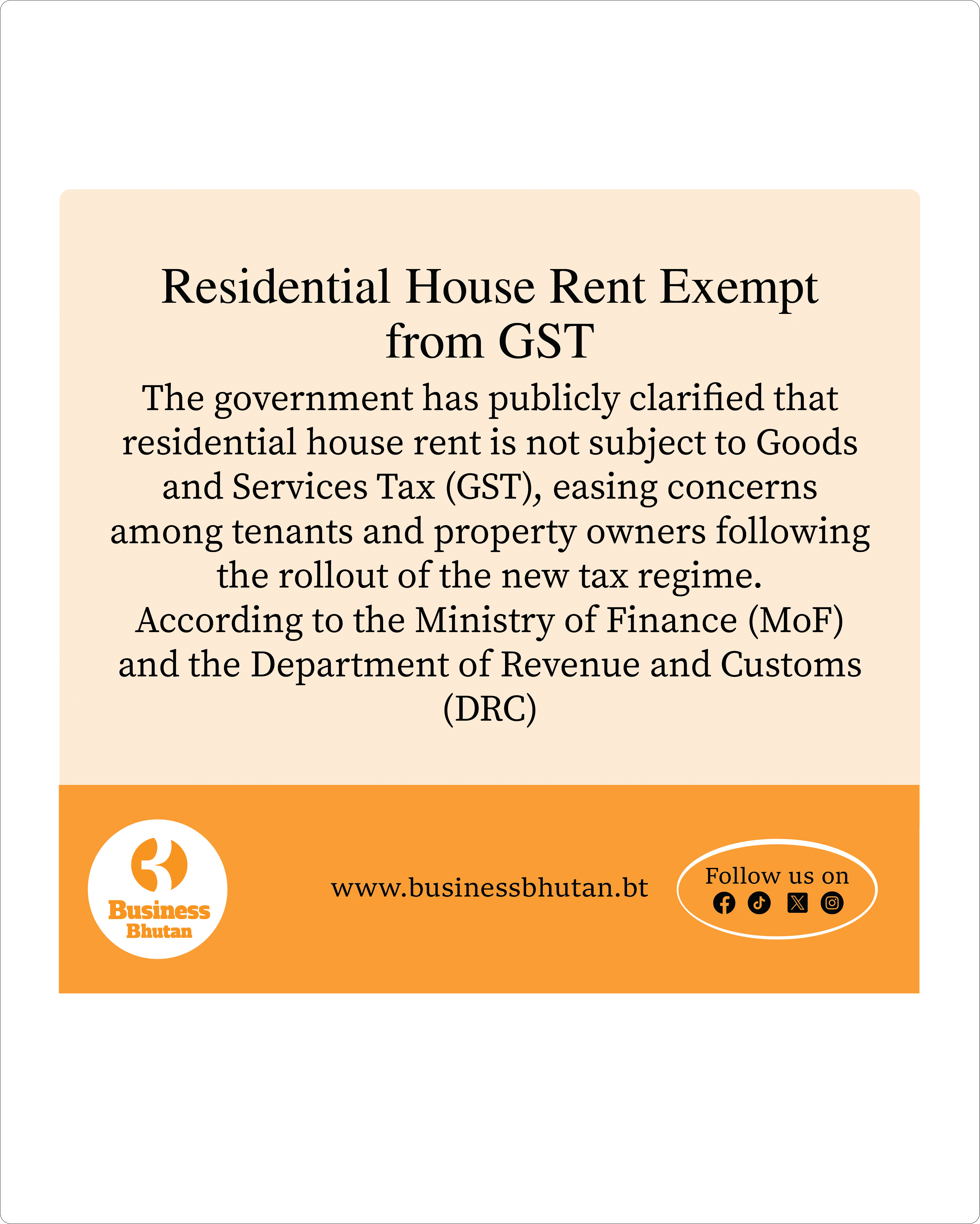 Residential House Rent Exempt from GST