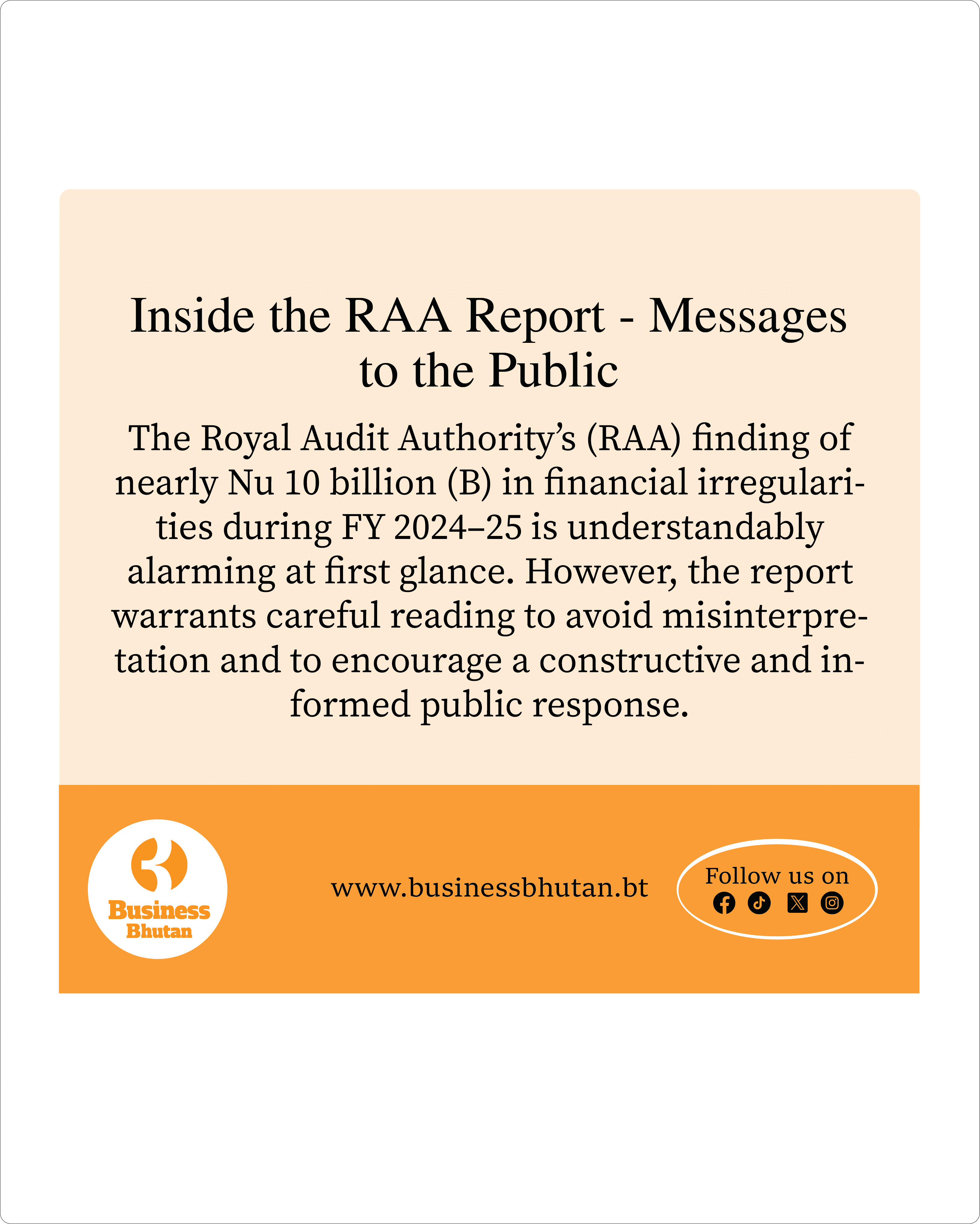 Inside the RAA Report - Messages to the Public