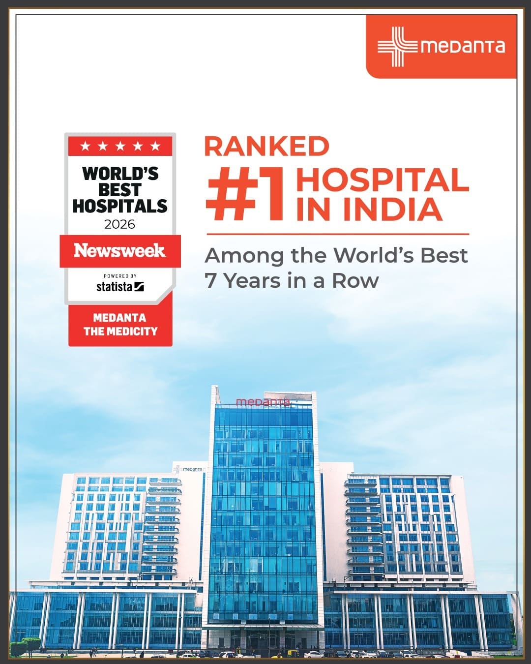 𝐌𝐞𝐝𝐚𝐧𝐭𝐚 𝐍𝐚𝐦𝐞𝐝 𝐈𝐧𝐝𝐢𝐚’𝐬 𝐁𝐞𝐬𝐭 𝐇𝐨𝐬𝐩𝐢𝐭𝐚𝐥 𝐛𝐲 𝐍𝐞𝐰𝐬𝐰𝐞𝐞𝐤 𝐟𝐨𝐫 𝐒𝐞𝐯𝐞𝐧𝐭𝐡 𝐂𝐨𝐧𝐬𝐞𝐜𝐮𝐭𝐢𝐯𝐞 𝐘𝐞𝐚𝐫